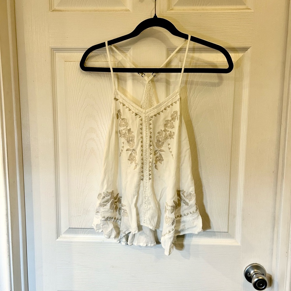 Knox Rose Boho Cream Embroidered Camisole